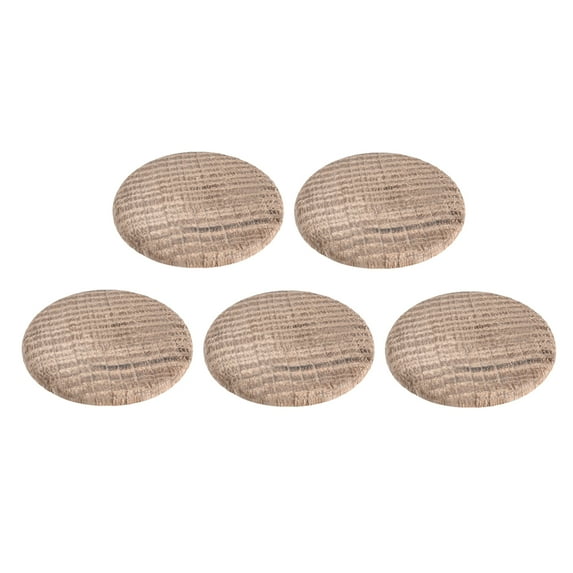Uxcell Wood Button Top Plugs Oak Hardwood Screw Hole Furniture Plugs 0.1" x 0.35" Wooden 5Pcs