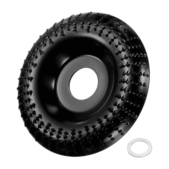 Uxcell Wood Carving Disk Grinder Wheel 4" Angle Grinding Wheel Arc Carving Disc with 7/8" - 5/8" Arbor Black