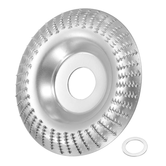 Uxcell Wood Carving Disk Grinder Wheel 4" Angle Grinder Carving Sanding Disc Radial Grinding Wheel 7/8" Arbor Silver Tone