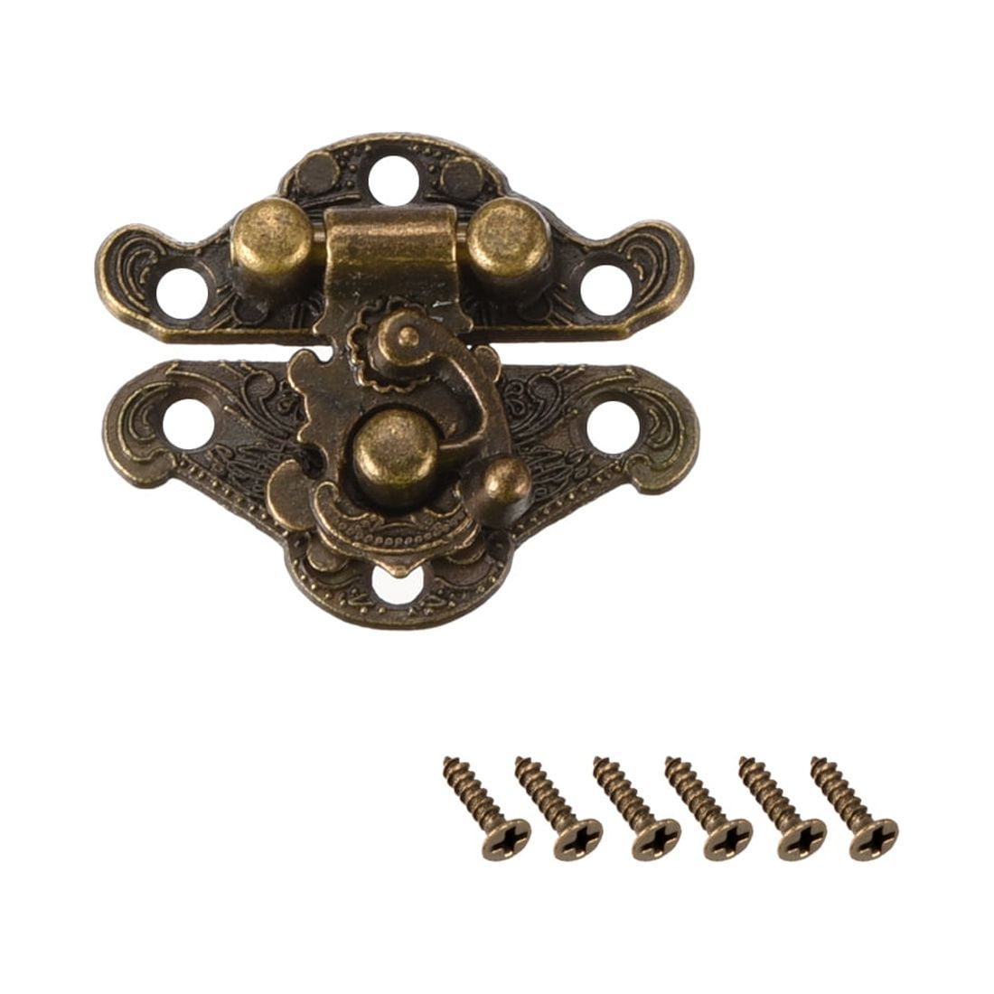 5 Sets Antique Bronze Wood Case Latches - 28x23mm Zinc Alloy Chest Box Clasp Closures With Screws