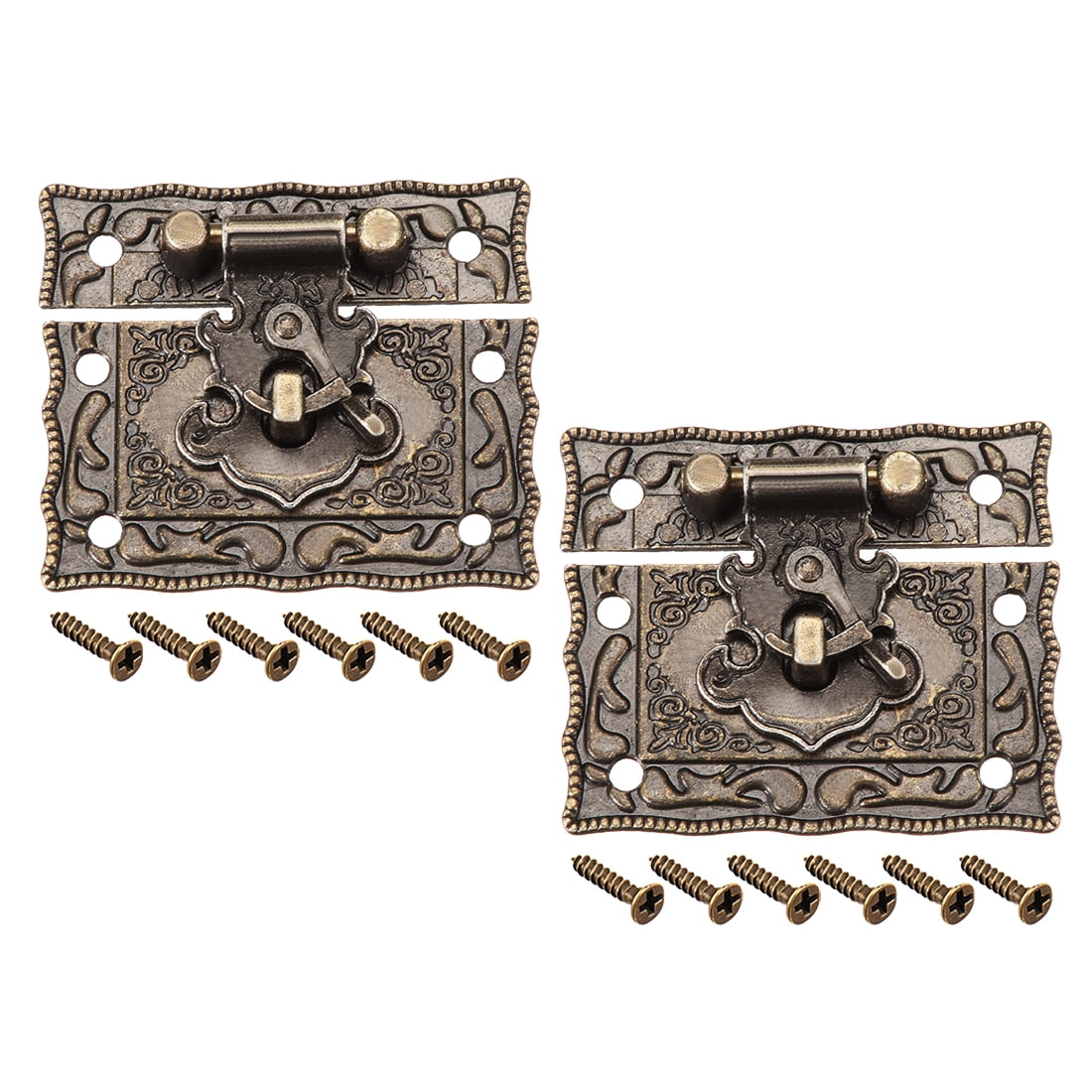 Uxcell Wood Case Chest Box Rectangle Clasp Closure Hasp Latches Bronze ...