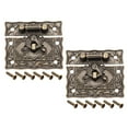 thumbnail image 1 of Uxcell Wood Case Chest Box Rectangle Clasp Closure Hasp Latches Bronze Tone 51 x 42mm 2 Sets, 1 of 4