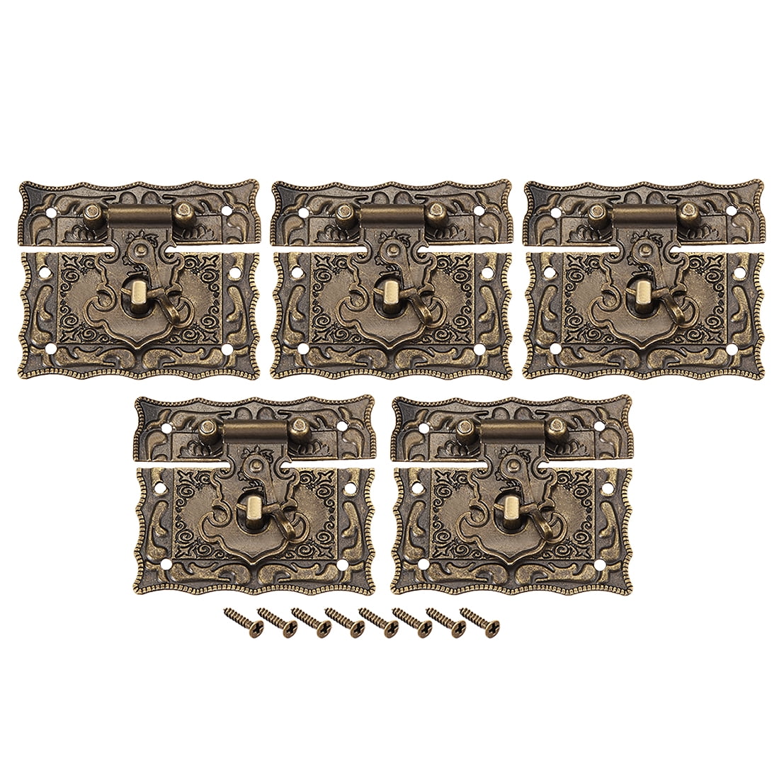 Uxcell Wood Case Chest Box Rectangle Clasp Closure Hasp Latches Bronze ...