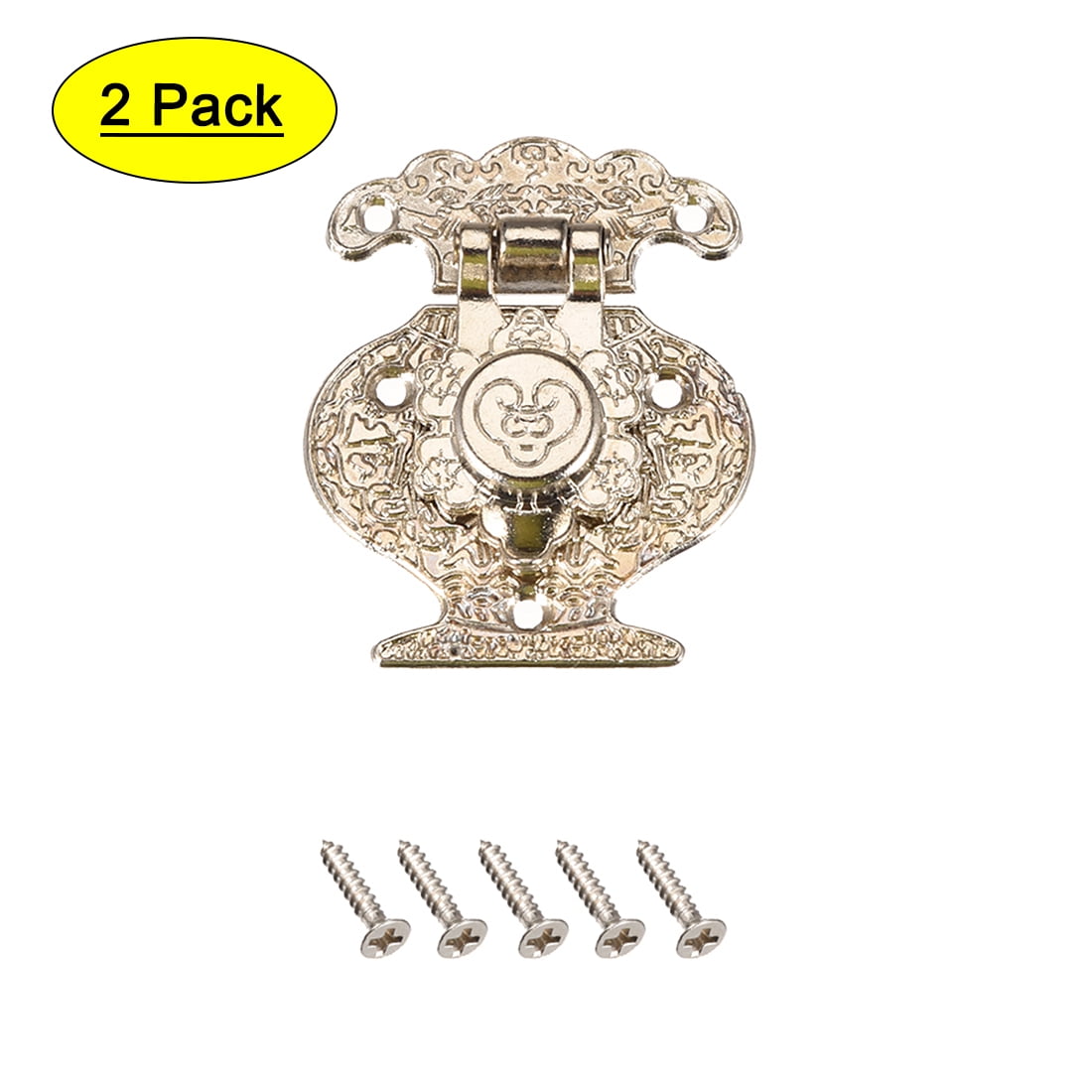 Uxcell Wood Case Chest Box Rectangle Clasp Closure Hasp Latches Silver Tone 51 x 41mm 2 Sets