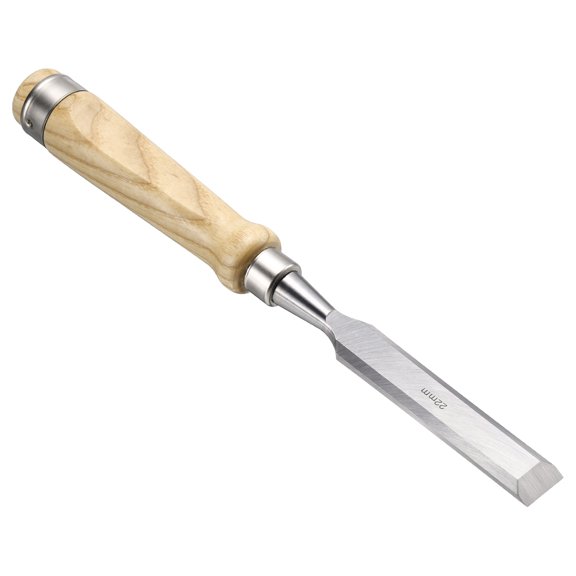 Uxcell Wood Chisel 7/8" CR-V Blades Wood Carving Chisels Durable Multifunctional Flat Chisel Tools with Non-Slip Wooden Handle for Carpentry Woodworking and DIY Craft