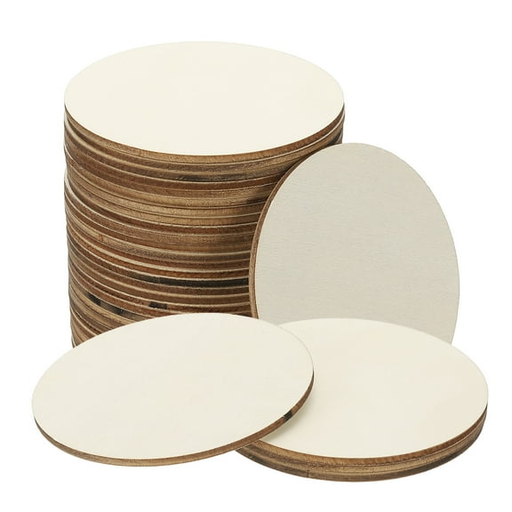 Uxcell Wood Circles for Crafts, 3 inch Blank Unfinished Wood Crafts, 30 Pcs