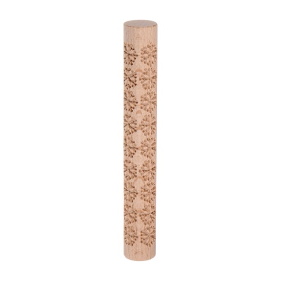 Uxcell Wood Clay Roller Snow Texture Rolling Emboss Beech 15cm x 2cm Clay Roller