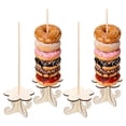 thumbnail image 1 of Uxcell Wood Donut Stands, 4 Pcs Flower Shape Bagel Holder Stand with Bracket Donut Display Detachable Party Brunch Decoration Supplies for Dessert Table Christmas Wedding Birthday Natural, 1 of 6