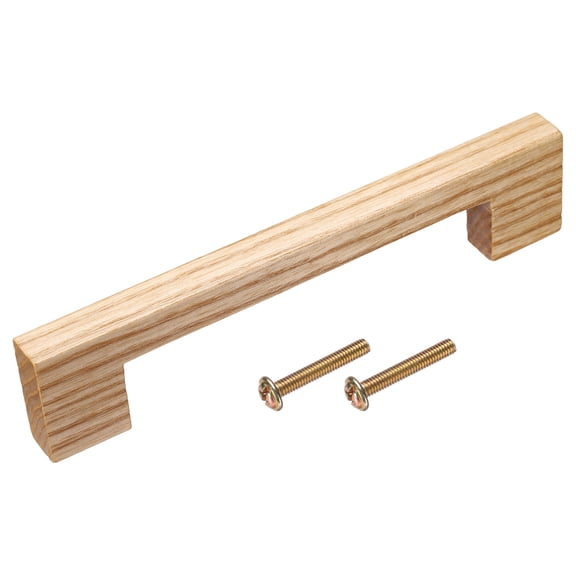 Uxcell Wood Drawer Pulls, 5 Inch Hole Center Wooden Drawer Pulls Cabinet Handles with Screws, Ash Wood