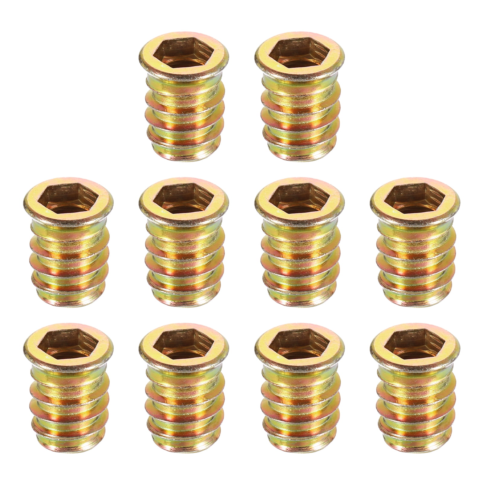 Uxcell Wood Furniture M10x20mm Threaded Insert Nuts Interface Hex ...