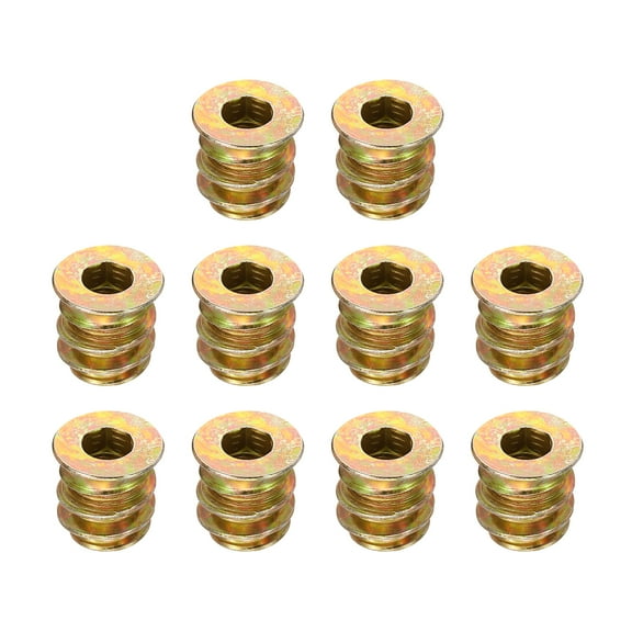 Uxcell Wood Furniture M4x10mm Threaded Insert Nuts Interface Hex Socket Drive 40Pack