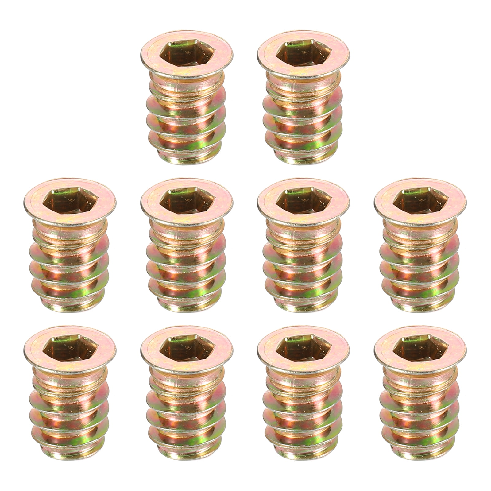 Threaded Socket Drive Uxcell Wood Furniture M6x15mm Threaded Insert Nuts Interface Hex Socket ...