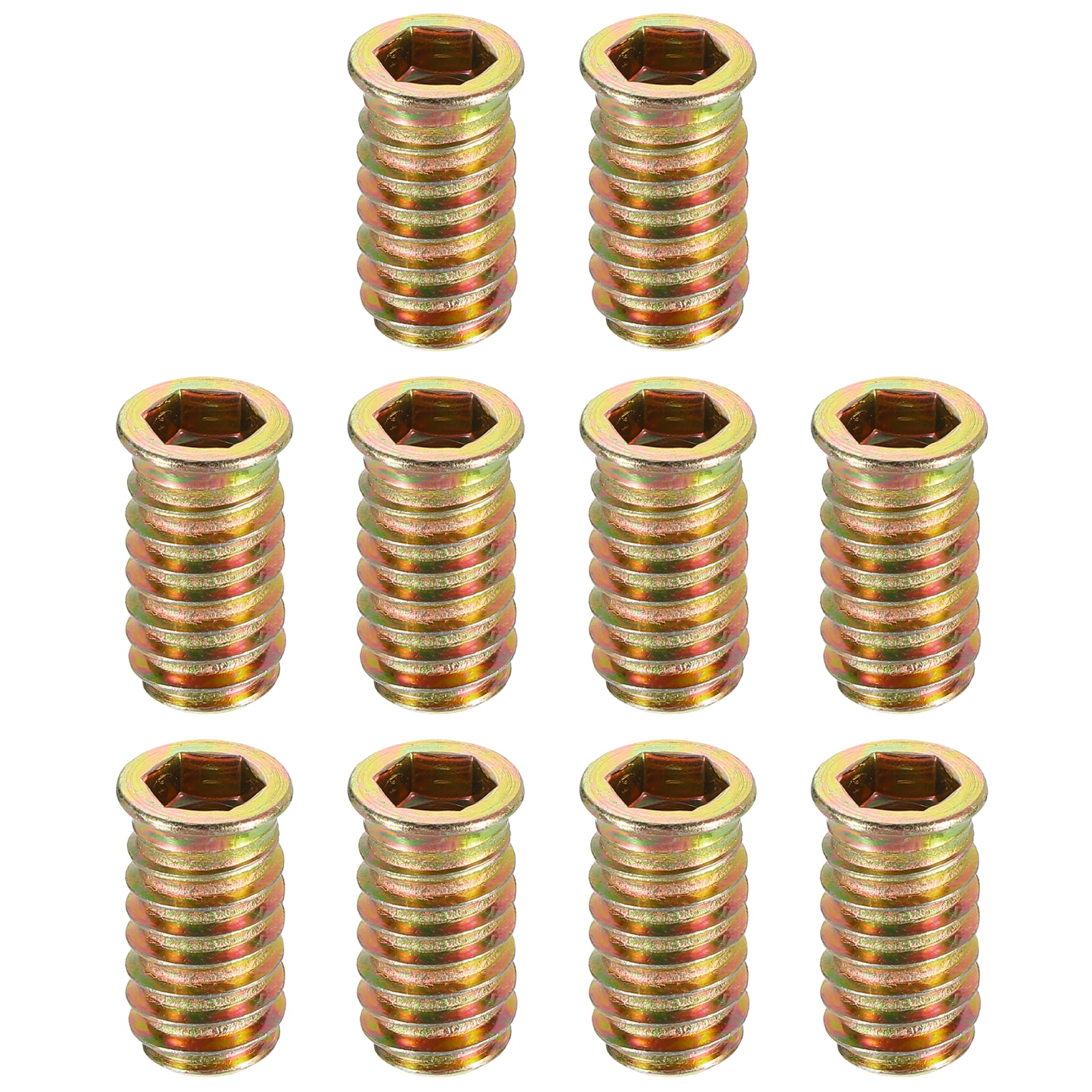 Uxcell M10x25mm Threaded Inserts For Wood - Hex Socket Drive Furniture Screw-in Nuts (64pcs Pack) - View #2