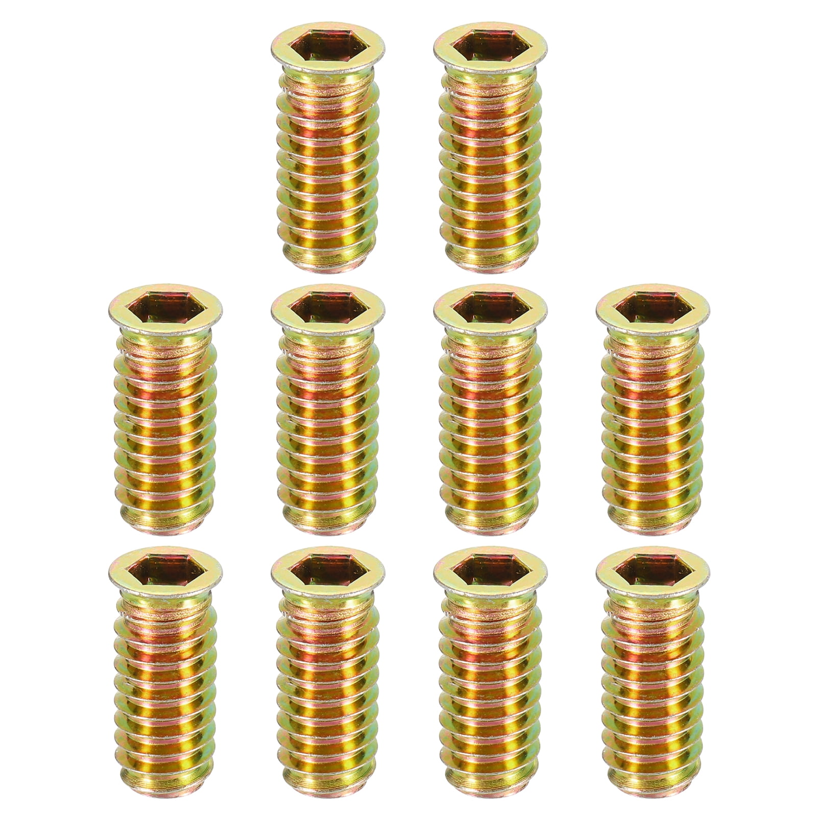 Threaded Socket Drive Uxcell Wood Furniture M8x30mm Threaded Insert Nuts Interface Hex Socket ...
