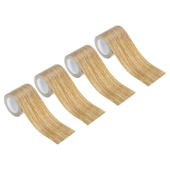Uxcell Wood Grain Repair Tape 2.2"X15' Self Adhesive Realistic Textured Repair Tape Patch, Brown Oak, 4 Pack
