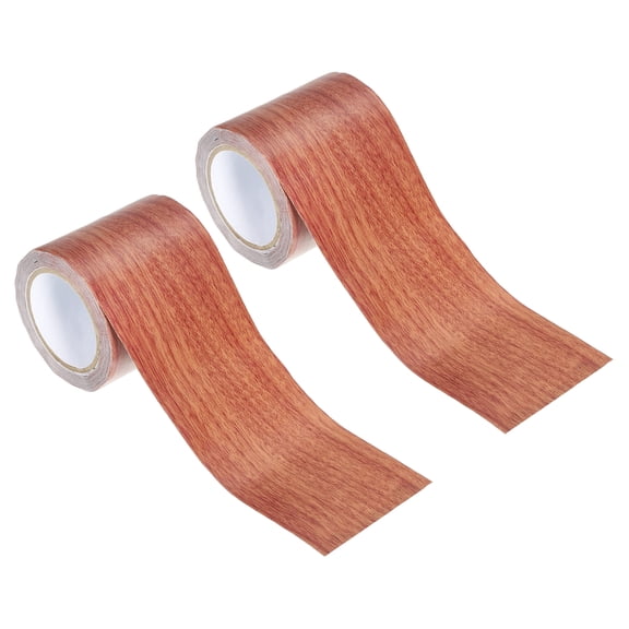 Uxcell Wood Grain Repair Tape 2.2"X30', Self Adhesive Realistic Textured Repair Tape Patch, Red Oak