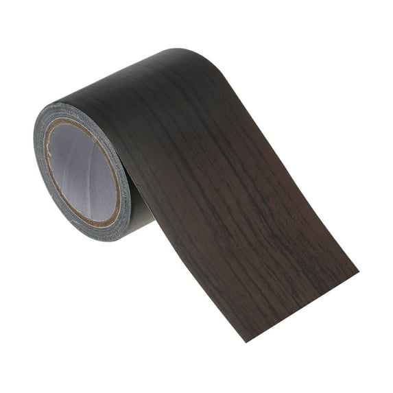 Uxcell Wood Grain Repair Tape, Self Adhesive Realistic Textured Repair Tape Patch for Floor Door Table Cabinets Desk Black Wood Grain 2.2"x15ft
