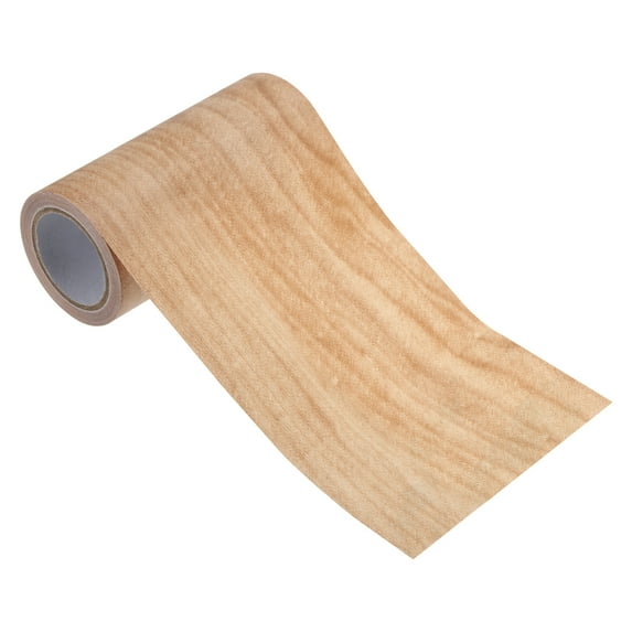 Uxcell Wood Grain Repair Tape, Self Adhesive Realistic Textured Repair Tape Patch for Floor Door Table Cabinets Desk Light Chestnut Maple 4"x15ft