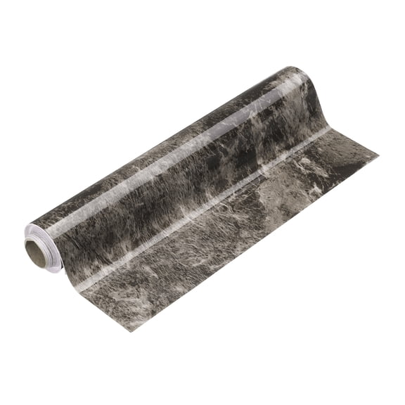 Uxcell Wood Grain Wallpaper Border 12" x 16.4ft Textured Frame Sticker, Black Stone