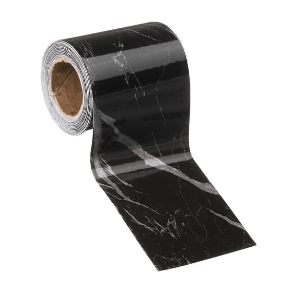 Uxcell Wood Grain Wallpaper Border 2" x 16.4ft Textured Frame Sticker, Black Texture