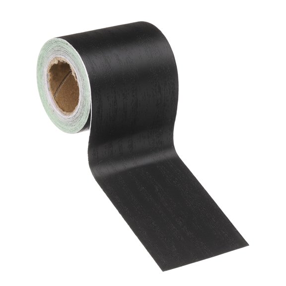 Uxcell Wood Grain Wallpaper Border 2" x 16.4ft Textured Frame Sticker, Black Wood