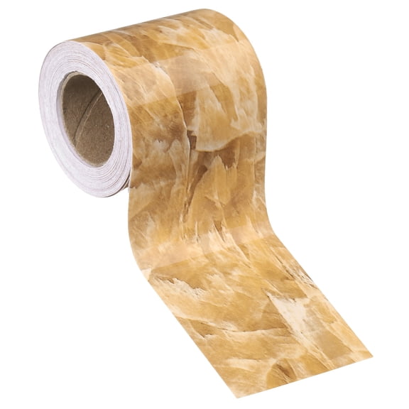 Uxcell Wood Grain Wallpaper Border 2" x 16.4ft Textured Frame Sticker, Yellow Crystal