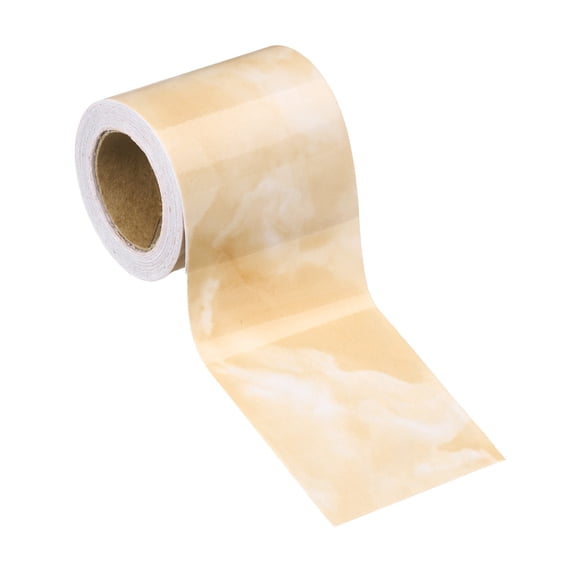 Uxcell Wood Grain Wallpaper Border 2" x 16.4ft Textured Frame Sticker, Yellow Jade