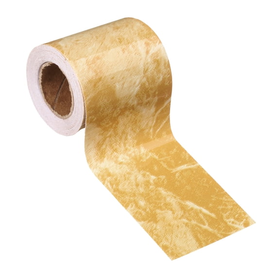Uxcell Wood Grain Wallpaper Border 2" x 16.4ft Textured Frame Sticker, Yellow Stone