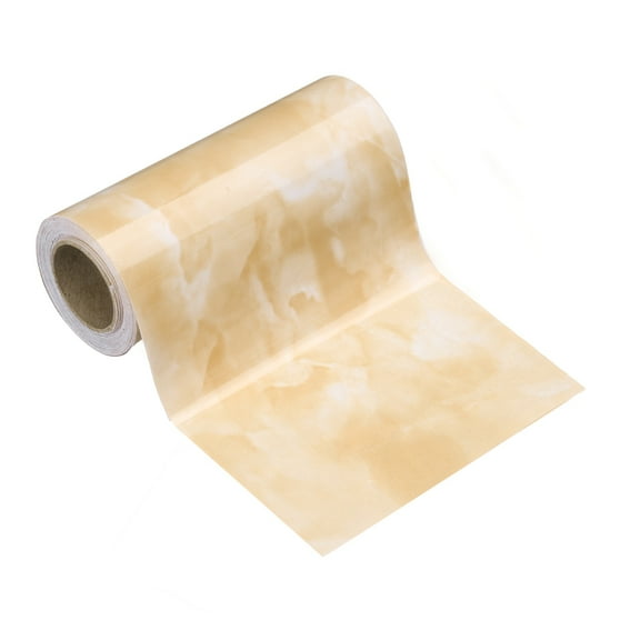 Uxcell Wood Grain Wallpaper Border 4" x 16.4ft Textured Frame Sticker, Yellow Jade