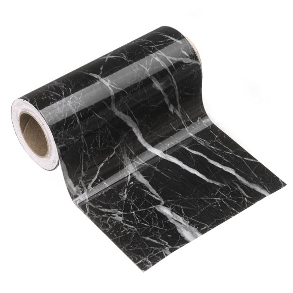 Uxcell Wood Grain Wallpaper Border 5" x 16.4ft Textured Frame Sticker, Black Texture