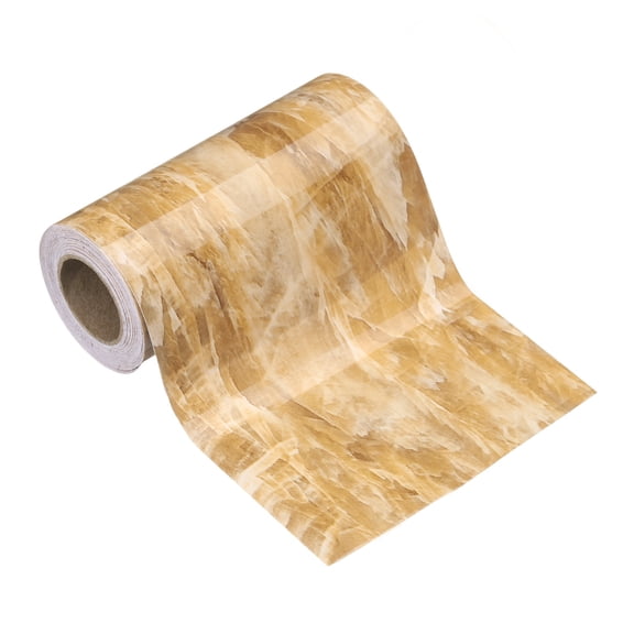 Uxcell Wood Grain Wallpaper Border 5" x 16.4ft Textured Frame Sticker, Yellow Crystal