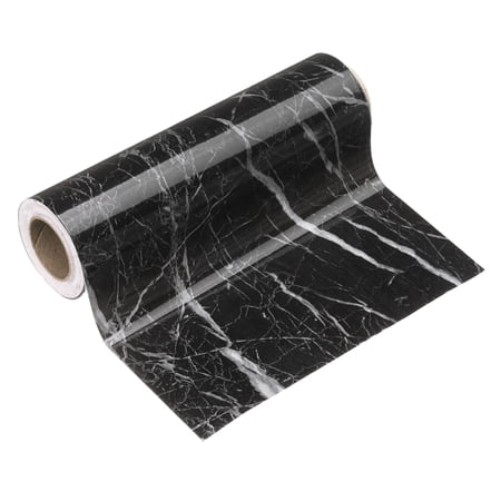 Uxcell Wood Grain Wallpaper Border 6" x 16.4ft Textured Frame Sticker, Black Texture