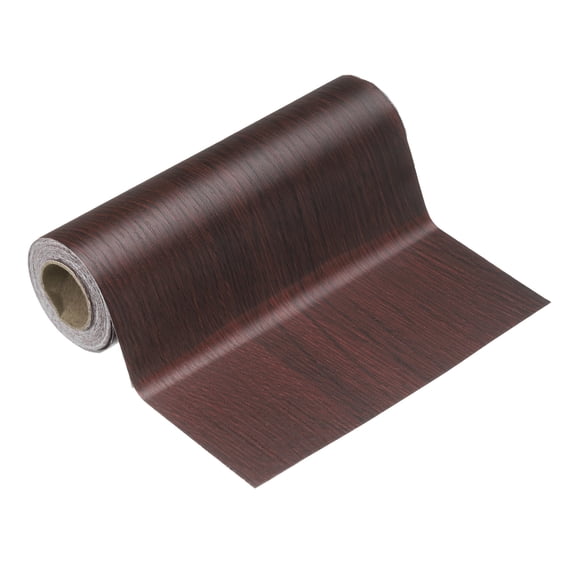 Uxcell Wood Grain Wallpaper Border 6" x 16.4ft Textured Frame Sticker, Red Wood