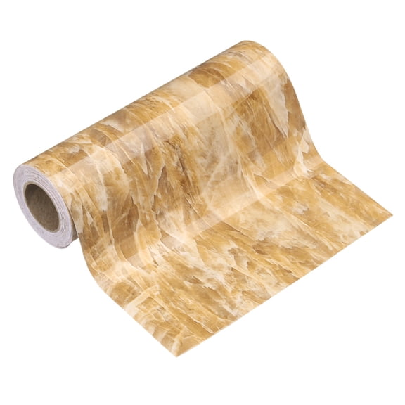Uxcell Wood Grain Wallpaper Border 6" x 16.4ft Textured Frame Sticker, Yellow Crystal
