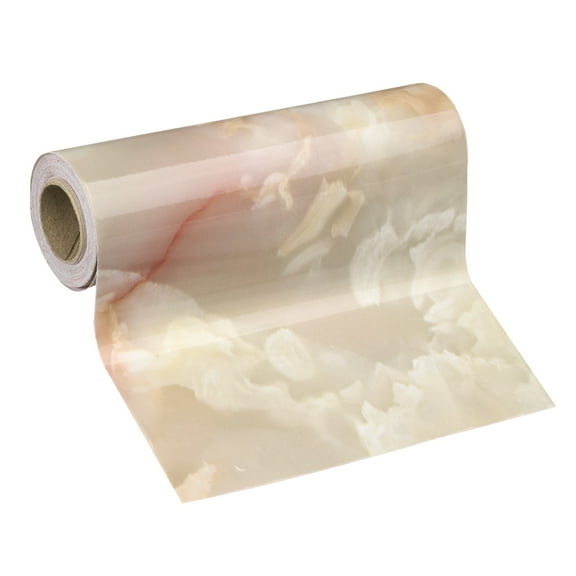 Uxcell Wood Grain Wallpaper Border 6" x 16.4ft Textured Frame Sticker, Yellow Pattern