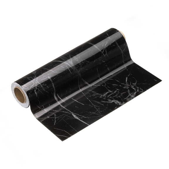 Uxcell Wood Grain Wallpaper Border 8" x 16.4ft Textured Frame Sticker, Black Texture