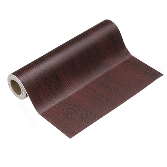 Uxcell Wood Grain Wallpaper Border 8" x 16.4ft Textured Frame Sticker, Red Wood
