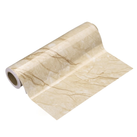 Uxcell Wood Grain Wallpaper Border 8" x 16.4ft Textured Frame Sticker, Yellow Texture