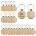 thumbnail image 1 of Uxcell Wood Keychain Blanks, 1.57 Inch Wood Engraving Blanks Key Chain Tag for DIY Crafts, Pack of 100, 1 of 6