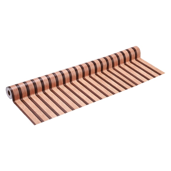 Uxcell Wood Panel Wallpaper, 31.5x394" Countertop Contact Paper 3D Faux Wood Grain Self-Adhesive Wall Panel Peel and Stick for Furniture Kitchen Living Room Bedroom, Red Coffee