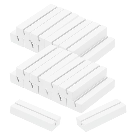 Uxcell Wood Place Card Holder, 20Pcs Table Sign Number Holder Name Stands, White