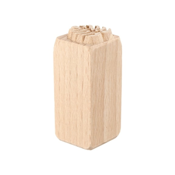Uxcell Wood Pottery Tools Stamps 0.8" Dia Square Wooden Natural Clay Pottery Stamps Big Leaf Pattern