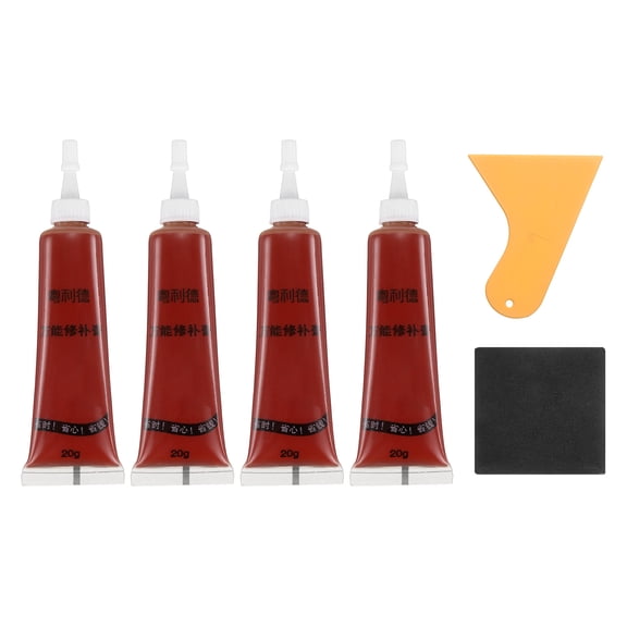 Uxcell Wood Repair Kit, 4 Pcs Touch Up Filler Wood with Scraper Sandpaper for Scratches Holes Crack Tables Desks Wooden Floors Repair Cover Ups, Iceland Red