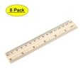 thumbnail image 1 of Uxcell Wood Ruler 2 Scale Office Measuring Wooden Rulers 15cm 6 Inch 8 Pack, 1 of 5