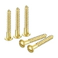 thumbnail image 1 of Uxcell Wood Screws M3.5 x 25mm Slotted Round Head Brass Self-Tapping Screw WoodWorking Screw 60 Pack, 1 of 6