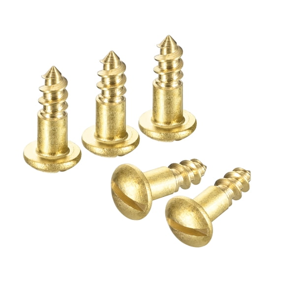 Uxcell Wood Screws M3 x 12mm Slotted Round Head Brass Self-Tapping Screw WoodWorking Screw 60 Pack