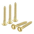 thumbnail image 1 of Uxcell Wood Screws M4 x 30mm Slotted Round Head Brass Self-Tapping Screw WoodWorking Screw 40 Pack, 1 of 6