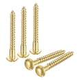 thumbnail image 1 of Uxcell Wood Screws M4 x 40mm Slotted Round Head Brass Self-Tapping Screw WoodWorking Screw 40 Pack, 1 of 6