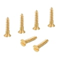 thumbnail image 1 of Uxcell Wood Screws Brass Slotted Flat Head Self Tapping Screws for Woodworking and Household Use M5 x 25mm 6Pcs, 1 of 7