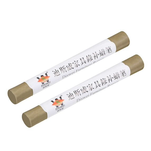 Uxcell Wood Wax Filler Stick, Wooden Furniture Crayons Touch Up Repair Pens, Grey Yellow 2 Pack